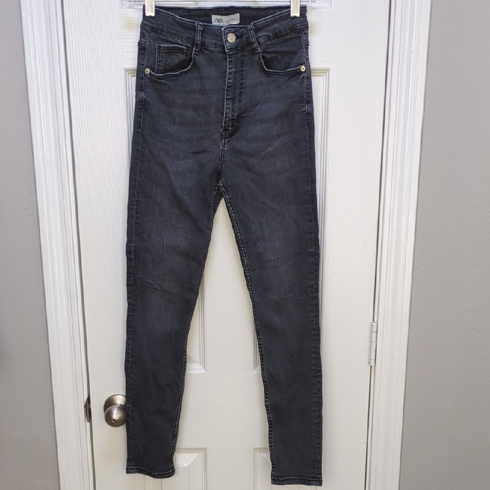 Women's Zara Black Denim Stretchy Skinny Jeans